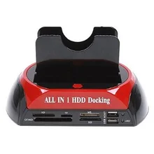 YOC Горячая HDD SATA IDE все-в-одном двойной HDD док-станция с usb-хаб красный черный