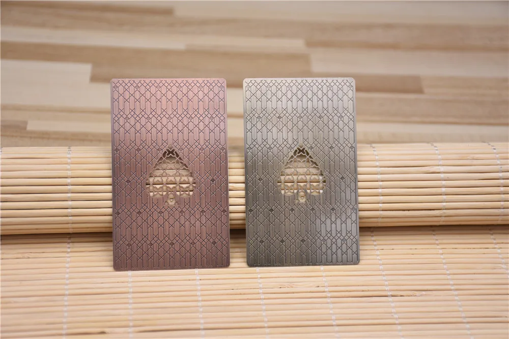 Green brushed metal cards (3)