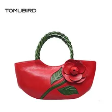 TOMUBIRD, новинка, Натуральная Воловья кожа, Женская Ручная работа, цветы, художественная сумка, schoudertas dames, тоут, женские сумки из натуральной кожи