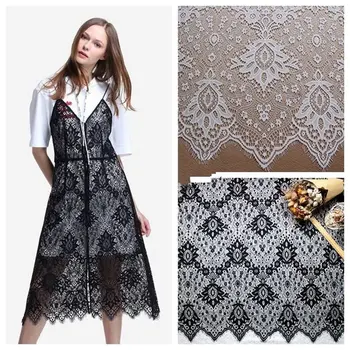 

GLace 3M/Lot African Lace Fabric Eyelash Lace Trim Traditional Wedding Lace Fabric White Violet Table Cloth DIY Crafts TX721