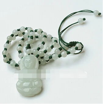 Бесплатная доставка 0039 натуральный jadeite A cargo men shall Yu Guanyin ожерелье в виде