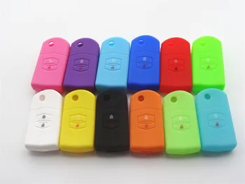 

AUTEWODE Silicone Key Case Cover For Mazda 3 2 6 2003 2004 2005 2006 2007 2008 2009 2010 2011 2012 2013 Car Key Holder 2 Button