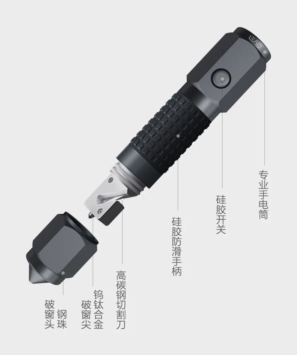 xiaomi автомобильный защитный молоток фонарик 167 г Высокоуглеродистая сталь режущий нож вольфрамовый титановый сплав hamme безопасность партнер