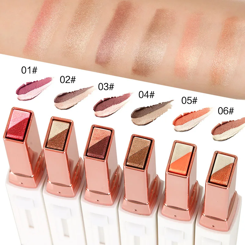 

Fashion Double Color Eye Shadow Stick Stereo Gradient Velvet Shimmer Eye Makeup Palette Cosmetics Eyeshadow Cream Pen OR88