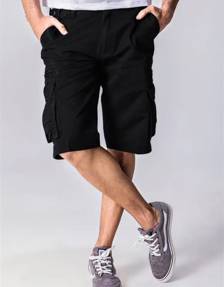 cargo shorts black mens