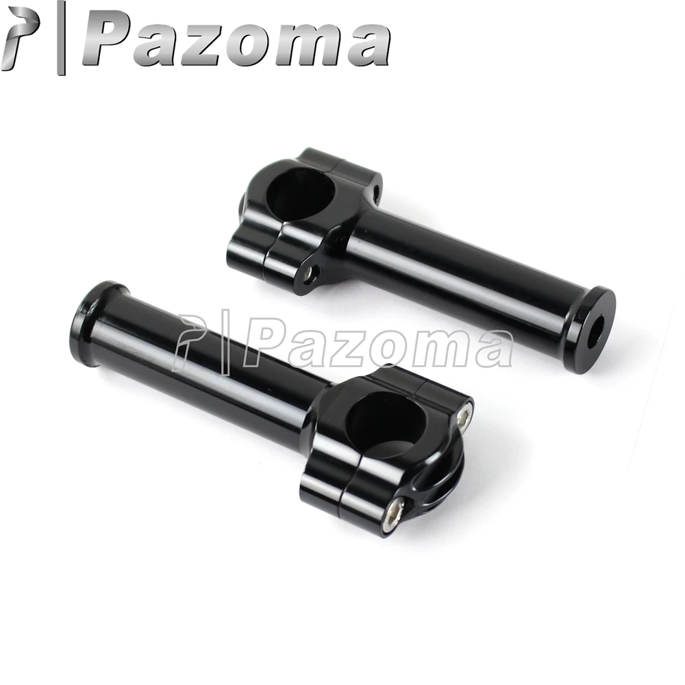 Motorcycle Black Aluminum Handlebar 1" Bar Risers Bars Mount Clamp
