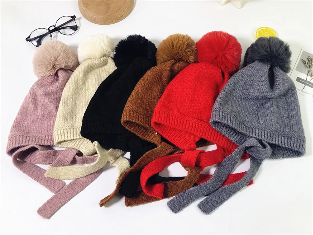 Вязаная шапка для маленьких мальчиков и девочек 0-5 лет, детская осенне-зимняя теплая шапка