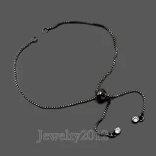 20 шт./лот Gunmetal Циркон Rhinestone регулируемый 18 К браслет-цепочка набор для разъема выводы ссылка 1.2 мм DIY ювелирные изделия оптом