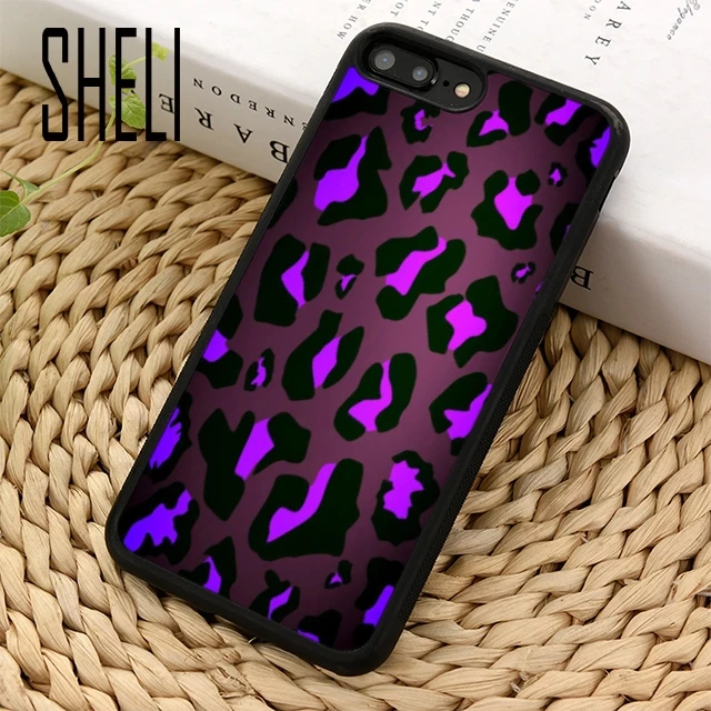 SHELI Colorful Pink Yellow Blue Leopard Phone Case Cover For iPhone 5 6s 7 8 plus 11 pro X XR XS Max Samsung S7 edge S8 S9 10 |