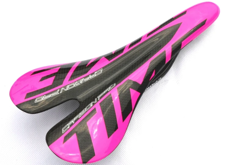 pink glossy Full carbon saddle road bike saddles cycling seat carbon