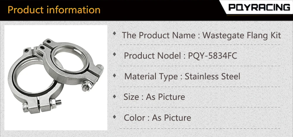 Conjunto para Mvr Banda Flange Braçadeira 44mm Wastegate Faixa Kit Pqy5834fc v - 15 Cheap Ganchos