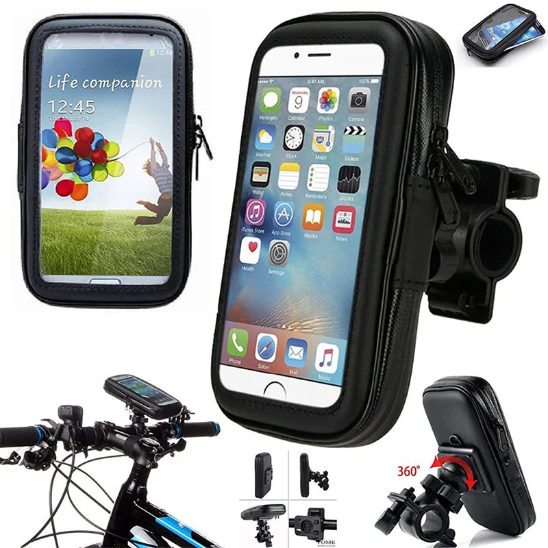 

New Universal Bicycle Motorcycle Phone Holder Waterproof Bike Riding Phone Bag Scooter MTB Zipper Phone Case Sports