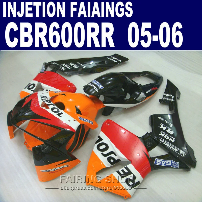 

Cheap!!! Fairings For Honda CBR-600RR 2005 2006 ( Orange repsol) cbr600rr 05 06Customize Fairing kit here l10
