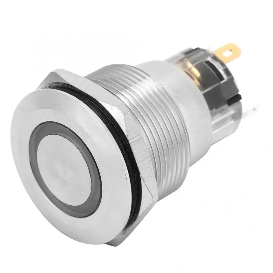 

20Pcs 22mm Automatic Reset Flat Ring Light NC + NC + C Stainless Steel Button switch mouse buttons