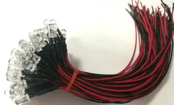 

F5 5mm Warm White Red Green Blue Yellow Orange Pink Purple RGB 24V LED Lamp Light With 20cm Wire for Toy DIY Plug x 100pcs