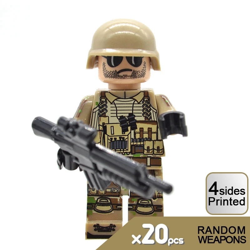  20/50PCs/Lot WW2 Modern US Soldiers Military Army Figures with Weapons Building Blocks Bricks Gifts