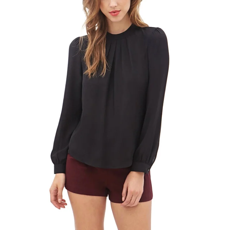 

Chiffon shirt Blusas Women 2017Women Elegant Blouse Shirt Casual Long Sleeve Shirt Ladies Work Office Shirt