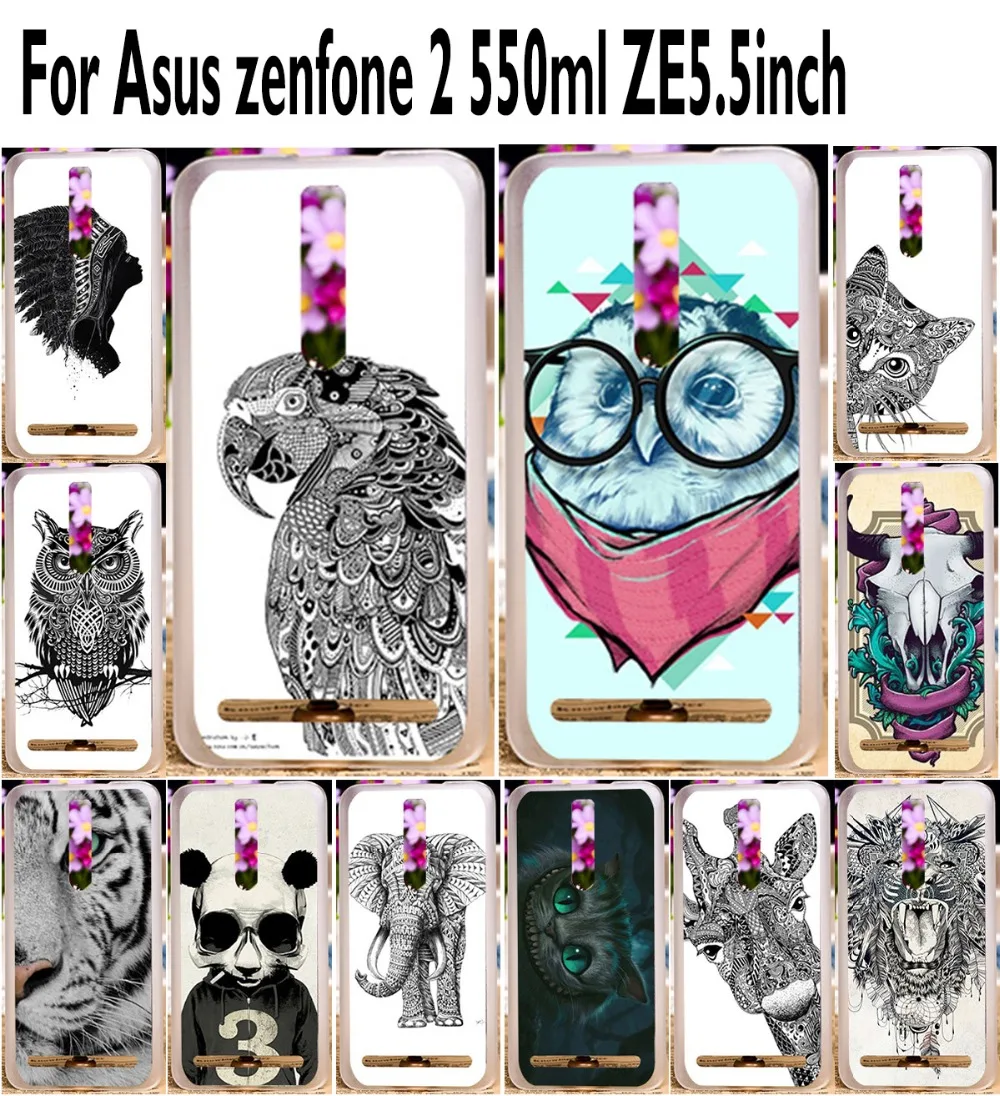 TAOYUNXI Soft TPU Hard Phone Cases For Asus Zenfone 2 Deluxe ZE550ML Z00AD ZE551ML Zenfone2 5.5 inch Cover Animal Back Skin