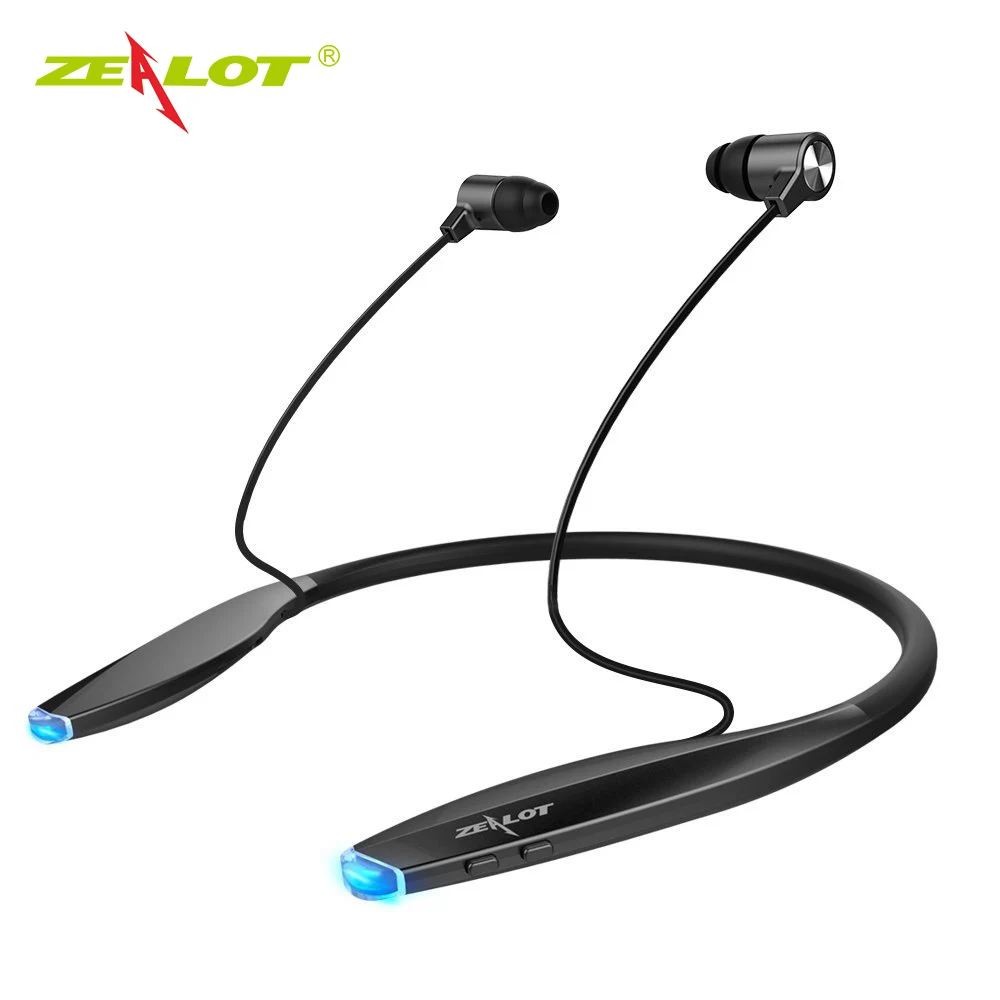 

Original ZEALOT H7 Bluetooth Headphones with Magnet Attraction Slim Neckband Wireless Headphone Sport Earbuds with Mic for phone