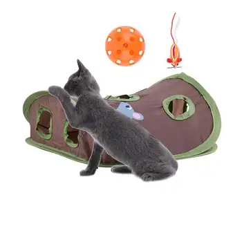 

Misterolina Multifunction Cats Toys Mouse Hole Hide And Seek Tunnel Interactive Playing Toy Collapsible Puzzle Exercise Toy