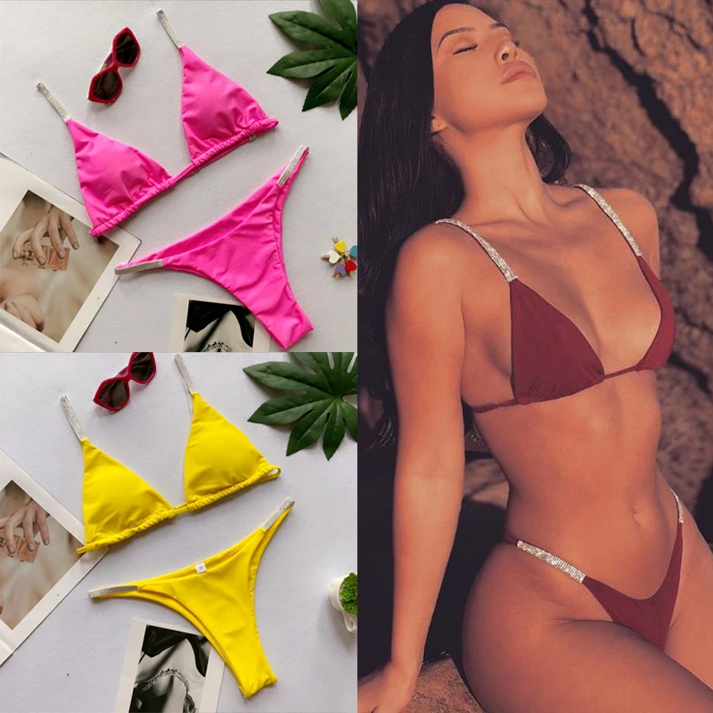 

ladies' string swimwear black bikini sling swimwear for women 2019 girls padded bikini thong swimsuit mini micro white beachwear