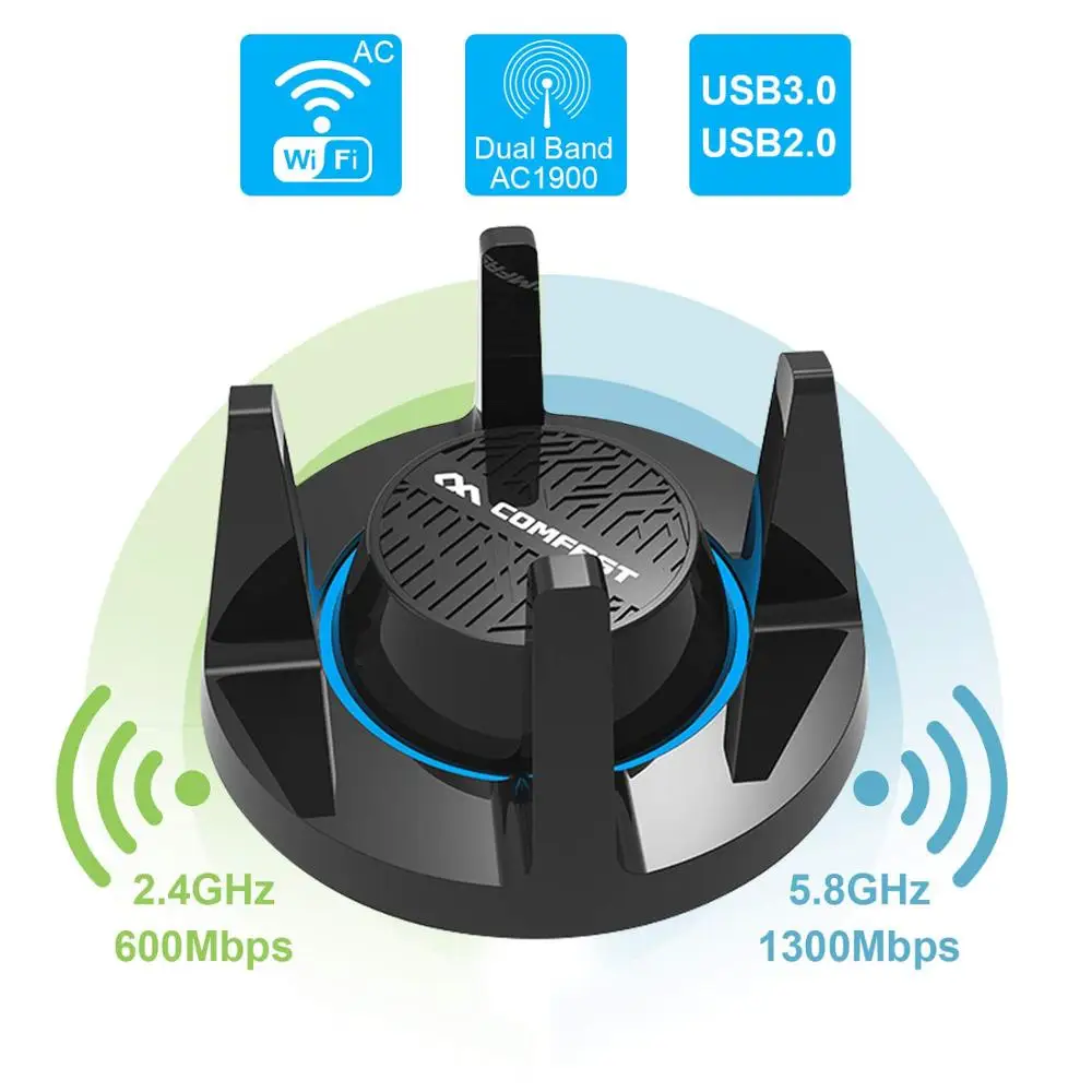 COMFAST 1900 Мбит/с гигабитный с высоким коэффициентом усиления USB3.0 беспроводной Wi Fi