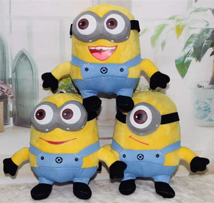 3pcs set 7 inch 18cm Despicable ME Movie Plush Toy Minion Jorge Stewart Dave NWT with