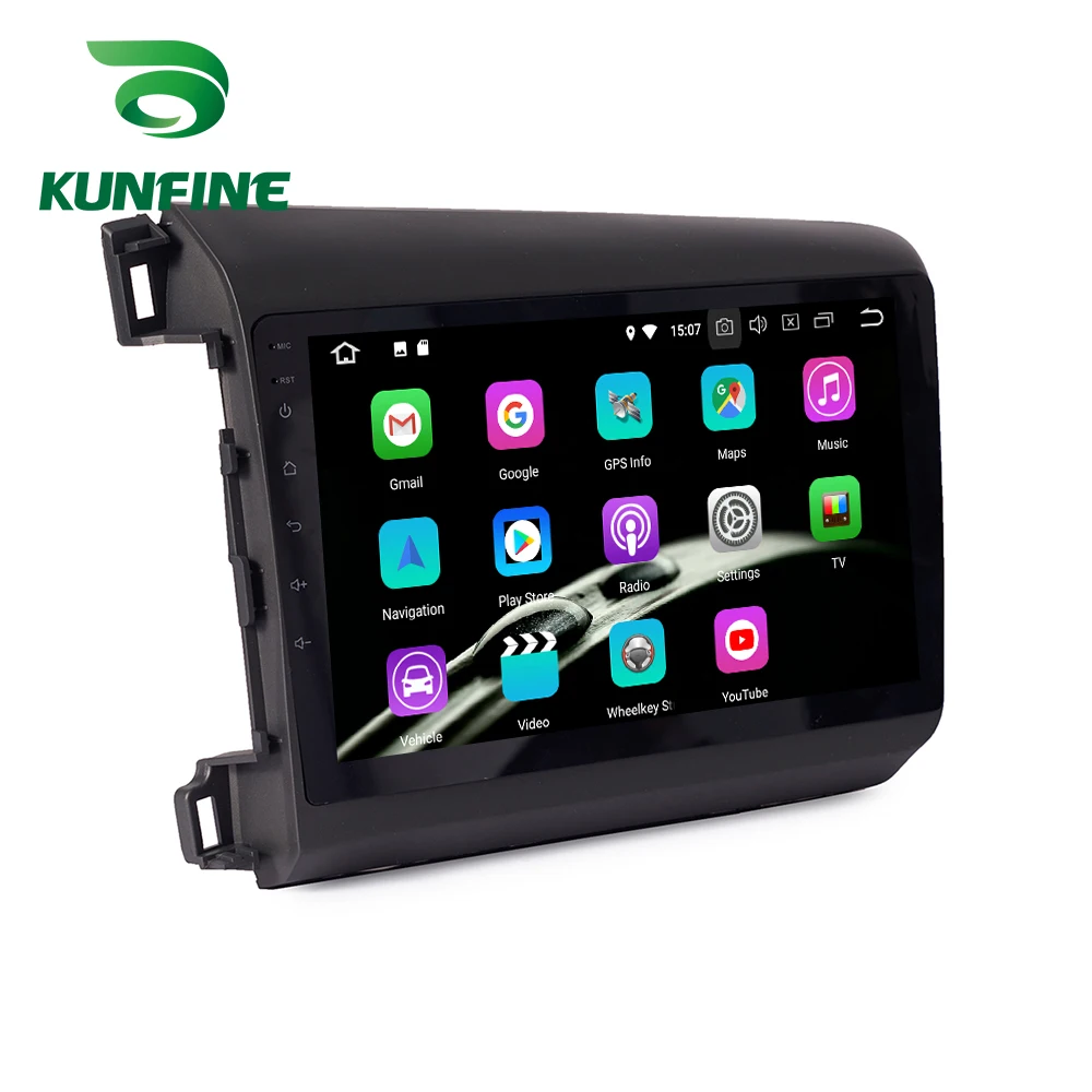 Clearance Android 9.0 Ram 4G Rom 64G PX6 Cortex A72 Car DVD GPS Multimedia Player Car Stereo For Honda Civic 2012-2015 Radio Headunit 4