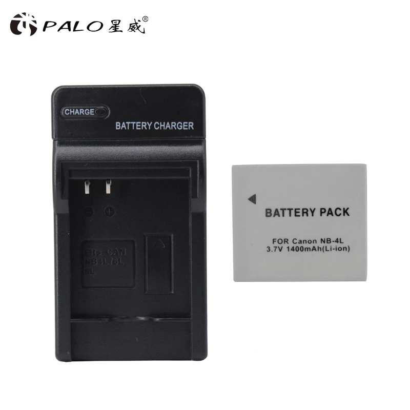 

PALO 1Pcs 1400mAh NB-4L NB 4L NB4L Li-ion Batteries+ Charger for Canon IXUS 60 65 80 75 100 I20 110 115 120 130 IS 117 220 225