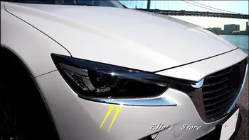 

2PCS ABS Chromed Front Head Light Eyelid Decoration Strip Cover Trim For Mazda CX-3 CX3 2015 2016 2017 2018