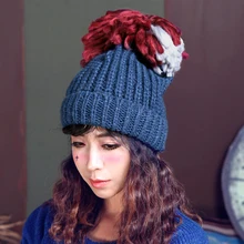 Bomhcs Большой Пом ручной работы зимние теплые толстые шапочка вязаная шапка шапки подарок