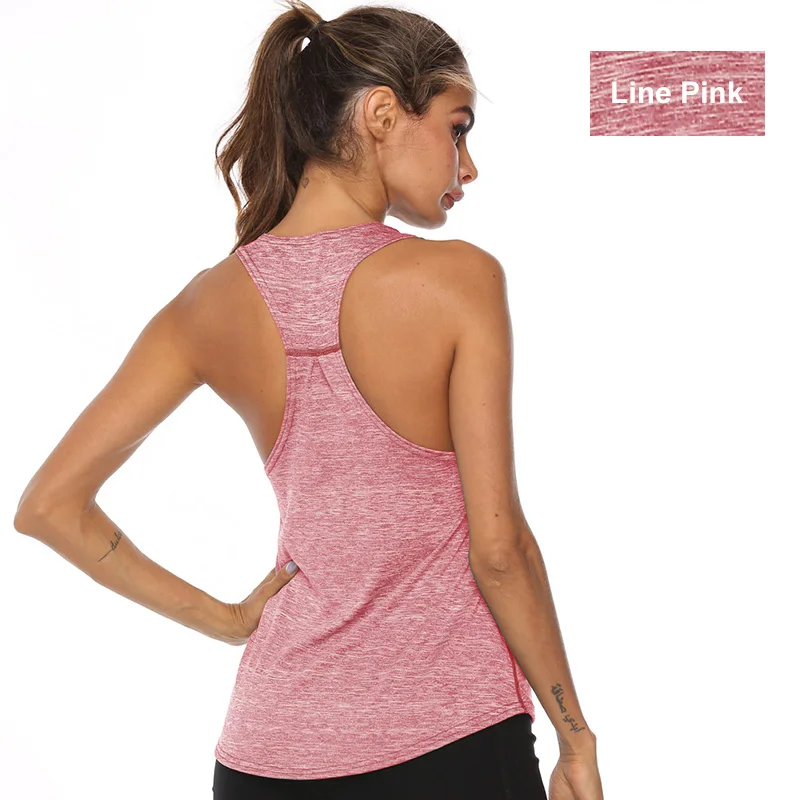 S-XL Sleeveless Yoga Shirts Racerback Yoga Vest Sport Singlet Women Athletic Fitness Sport Tank Tops Gym Running Training Shirt - Цвет: Pink