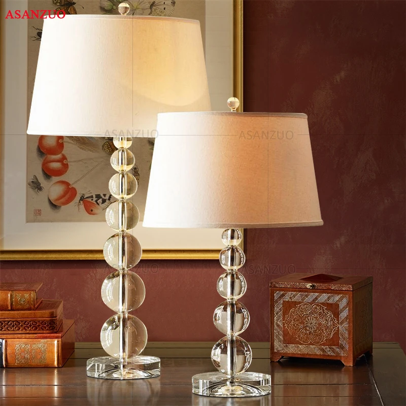 Модная роскошная хрустальная настольная лампа, простые прикроватные лампы для спальни, гостиной, декоративные светильники