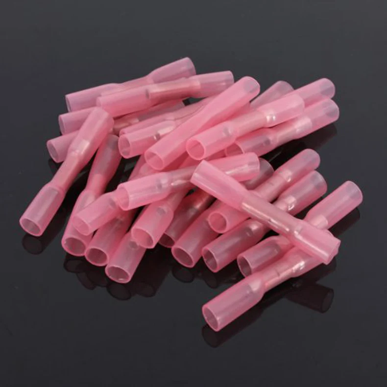 

100pcs BHT1.25 Insulated Heat Shrink Butt Wire Electrical Crimp Terminal Connector 18-22AWG CLH