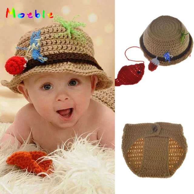 Newborn Baby Crochet Fisherman Set with Fish Crochet Baby Fishing Costume Photography  Props Newborn Shower Gift MZS-15070 - AliExpress