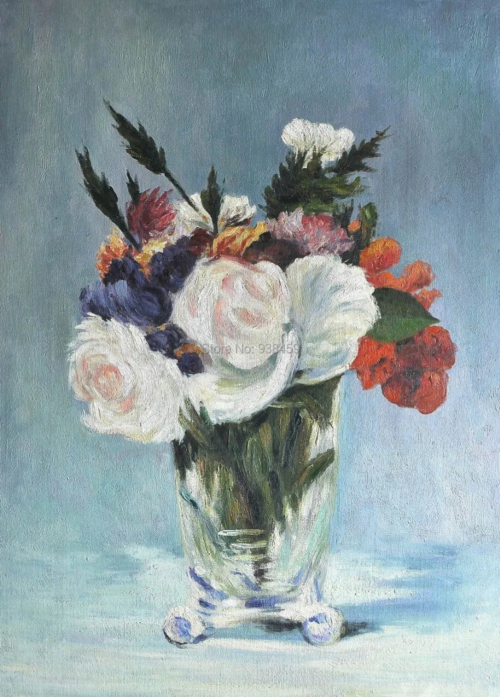 Flowers In A Crystal Vase Of Manet 100 Hand Painted Canvas