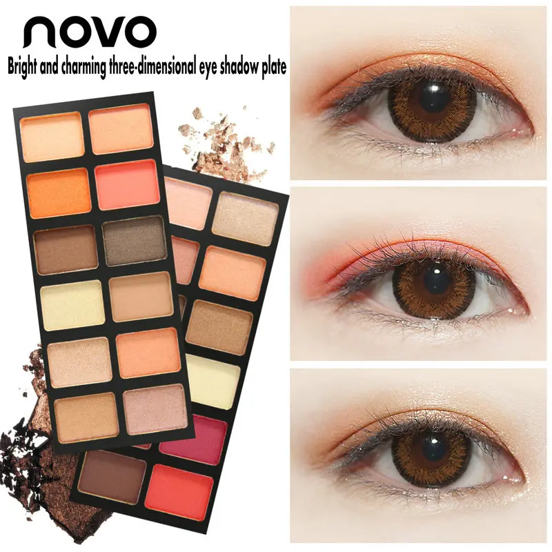 NOVO Eye Shadow Plate яркая и очаровательная трехмерная палитра теней для век Silty мелкий цвет не летит пудра не цветет