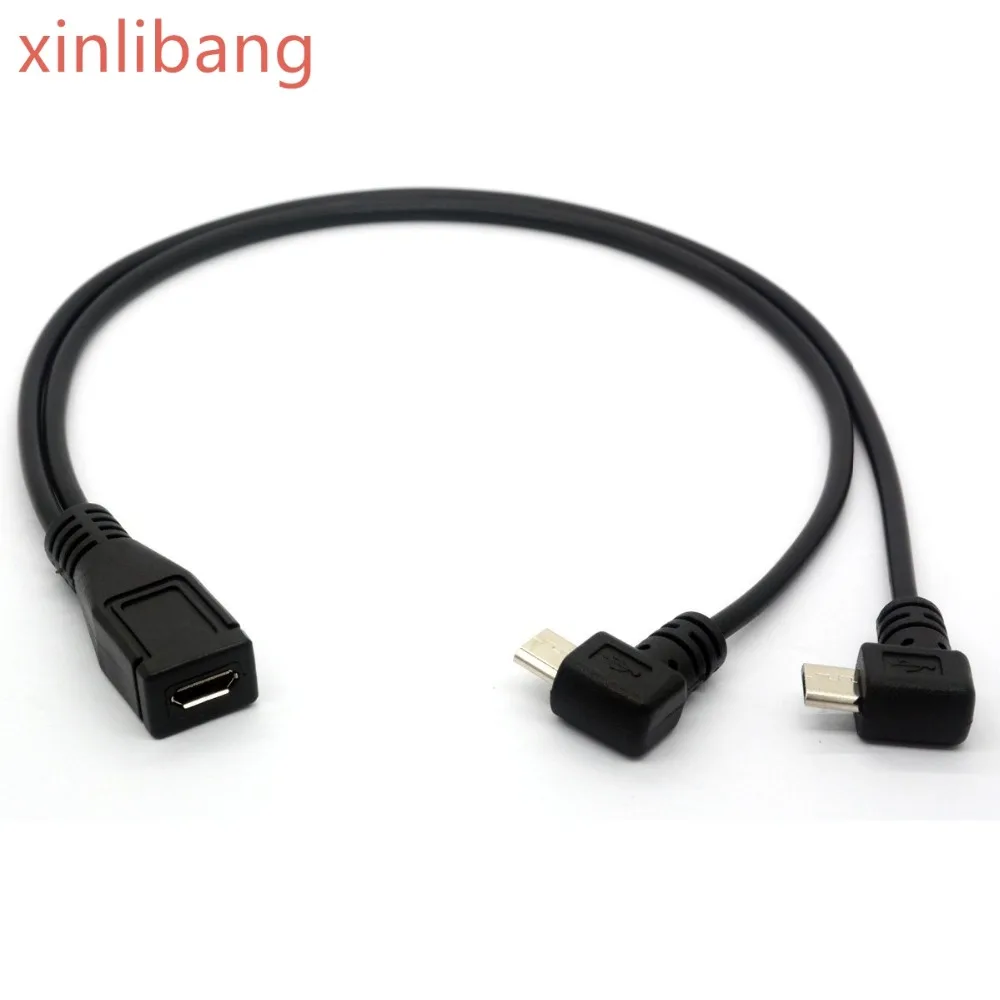 Кабель Micro USB 90 градусов кабель от 1 до 2 Y-образный сплиттер прямоугольный