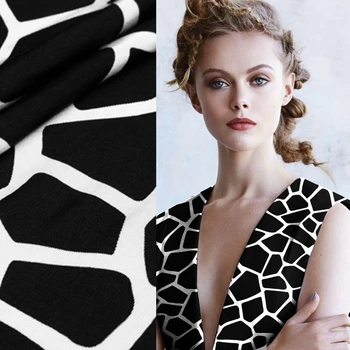 

Limited hot sale Italy imports animal grain heavy fine grain cotton fabric for dress shirt tissu au meter bright cloth DIY