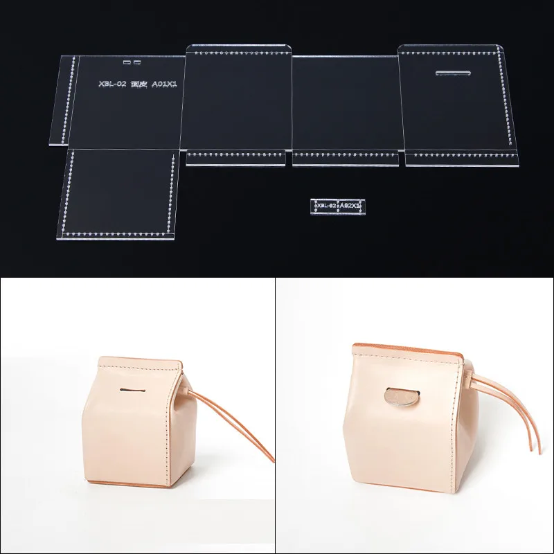 

1 Set Acrylic Leather Template Home Handwork Leathercraft Sewing Pattern Tools bag coin bag 8.5*11*8.5cm