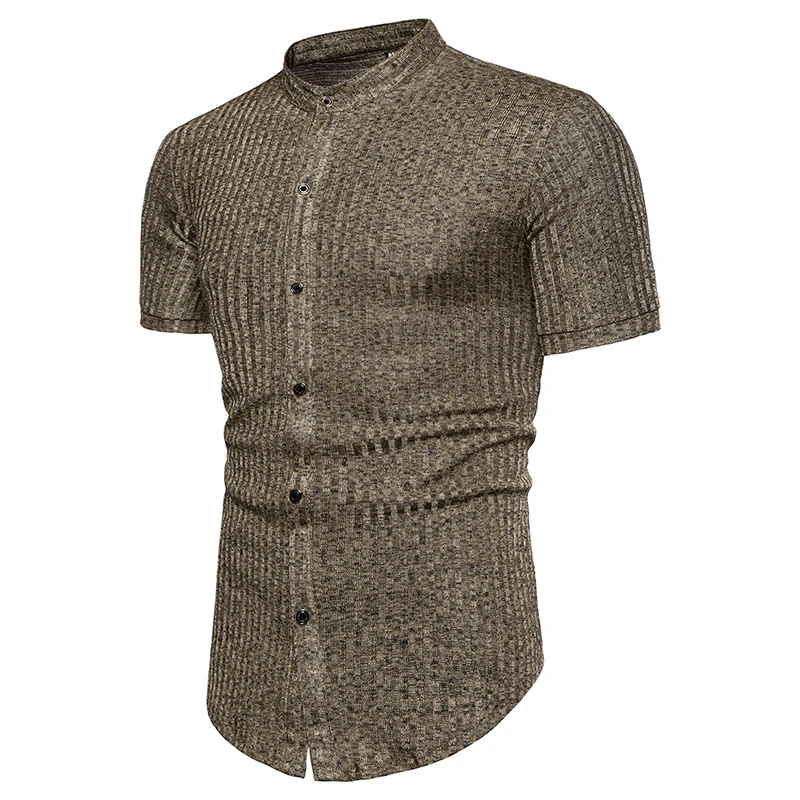Acheter chemise à manches courtes imprimée gris foncé hommes: choisir
