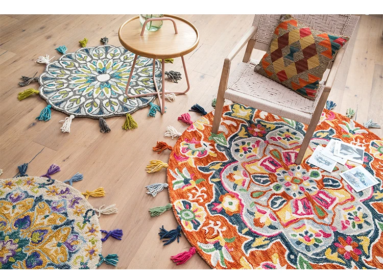 Шерсть ручной работы ковер геометрический индийский цветочный завод Марокко современный дизайн килим скандинавский пасторальный стиль
