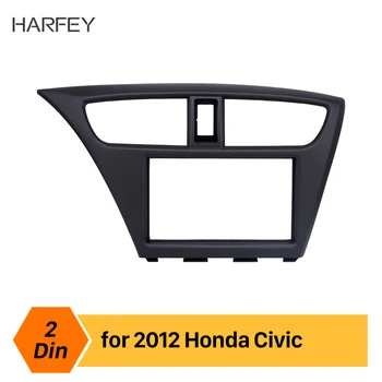 

Harfey Car Dash Panel 2Din Radio Fascia for Honda Civic 2012 2013 2014 2015 European LHD DVD Stereo refitting Frame Mount Kit