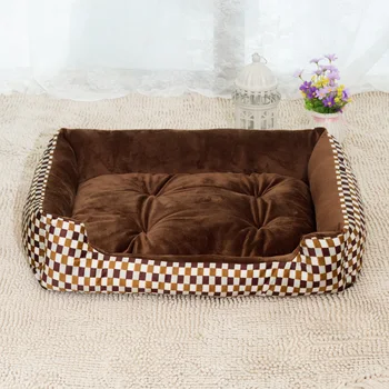 

Warm Soft Fiber Padded Dog Bed Waterproof Washable Pet House Mat Perros Plaid Soft Sofa Kennel Dogs Cats house For large dogs
