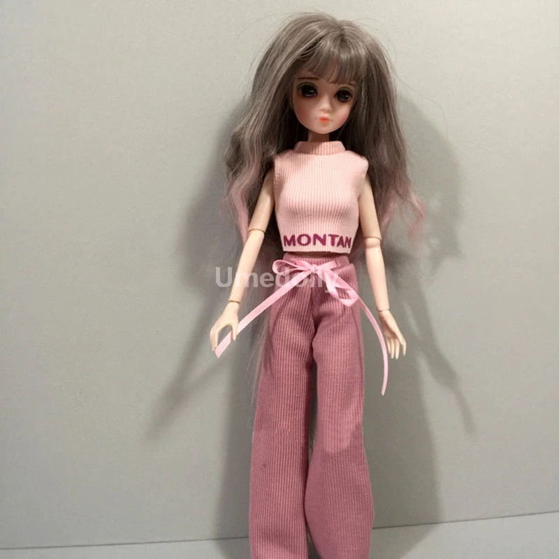 1 комплект модный розовый жилет и широкие брюки для Blyth Barbies кукла licca штаны