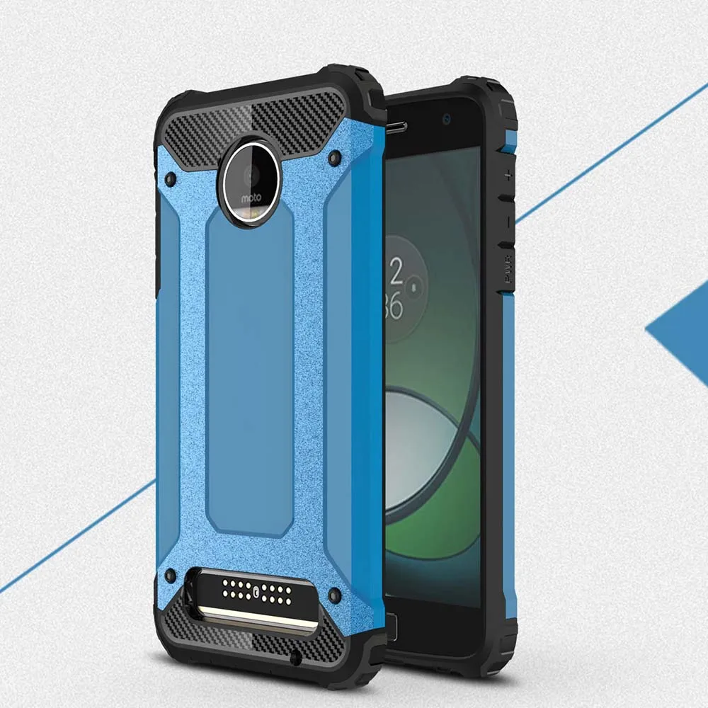 Ударопрочный защитный чехол 5.5для Moto Z Play чехол для Motorola lenovo Moto Z Play Двойной телефон задняя крышка чехол - Цвет: Sky Blue