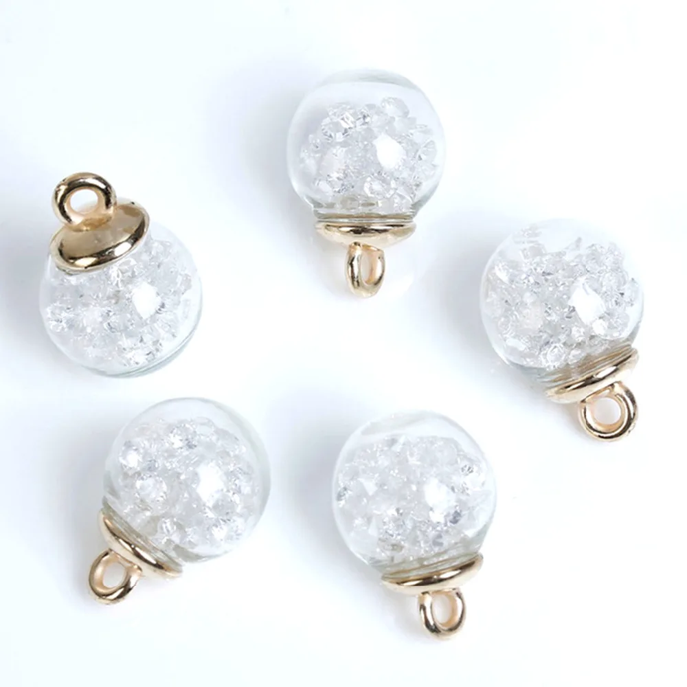 

DoreenBeads Transparent Glass Globe Bottle Charms Pendants Clear Rhinestone Women Fashion Jewelry 22mm x16mm - 22mm x15mm,10 PCs