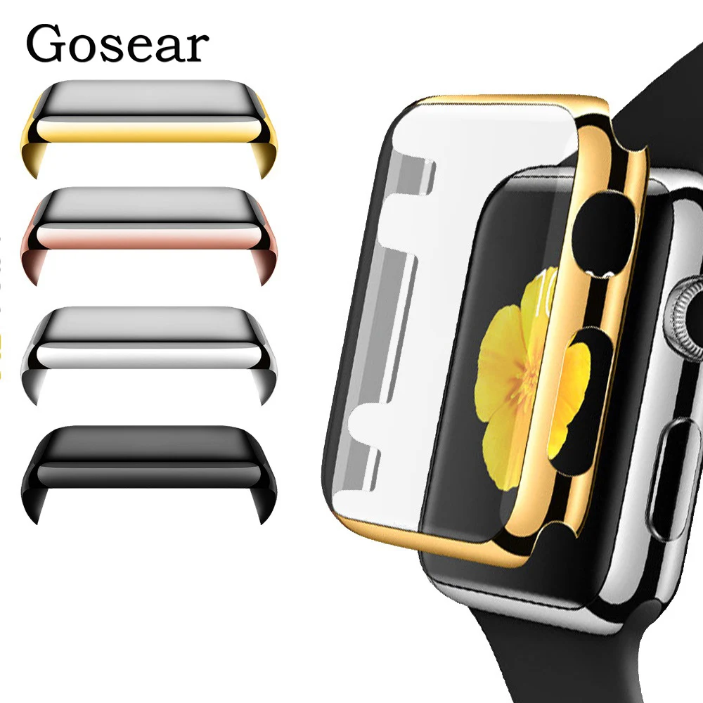 Защитная пленка Gosear на весь экран чехол бампер для Apple Watch iWatch i Wach iWach Series 1 2 3 38 мм 42