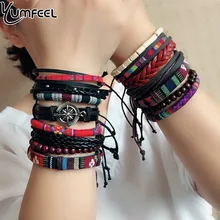 Yumfeel брендовые кожаные браслеты ручной работы ювелирные изделия в богемном стиле из бисера многожильный браслет набор ленточный браслет женские подарки