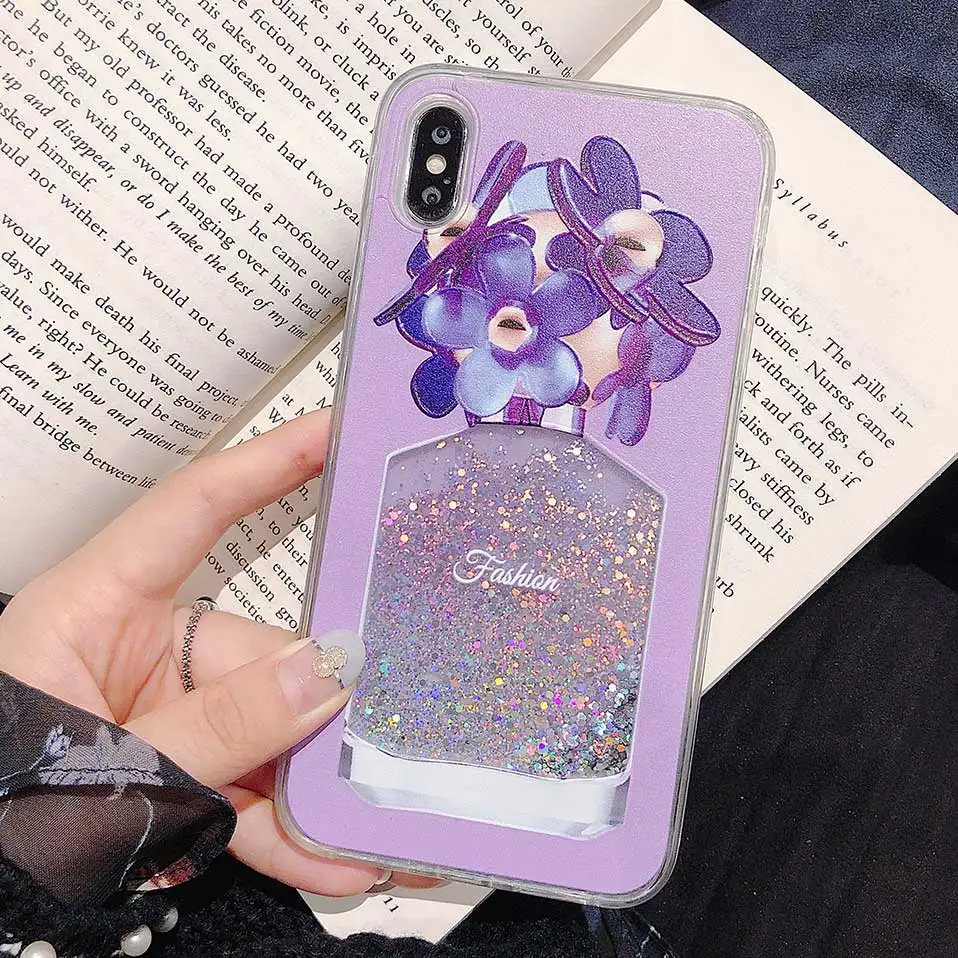 Phone Case For iPhone 7 8 6 Perfume bottle quicksand Back Cases Plus Covers Funda X XR XS MAX Capa |